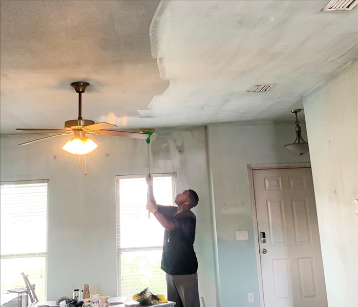 Cleaning soot from ceiling